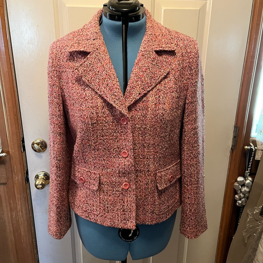 Pink Talbots jacket size 14, beautiful pink fabric